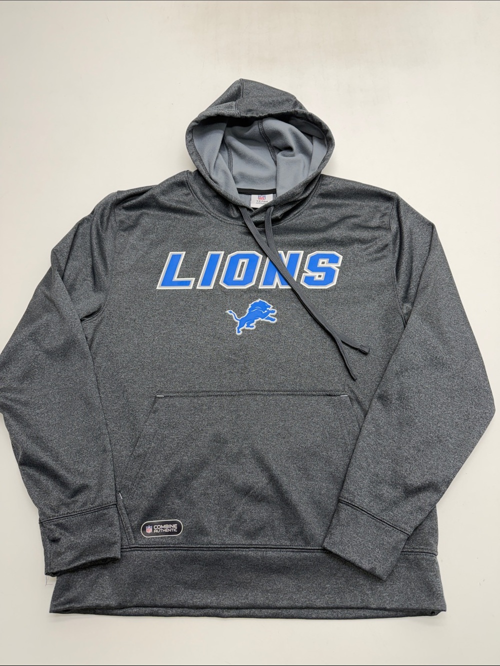 NFL DETROIT LIONS Men’s Medium Gray Performance Hoodie Sweatshirt